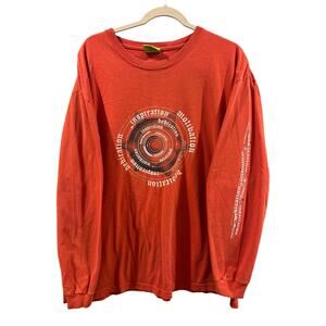 VTG Rare Mountain Dew Long-Sleeve Red Shirt Graphic Print Sz XL